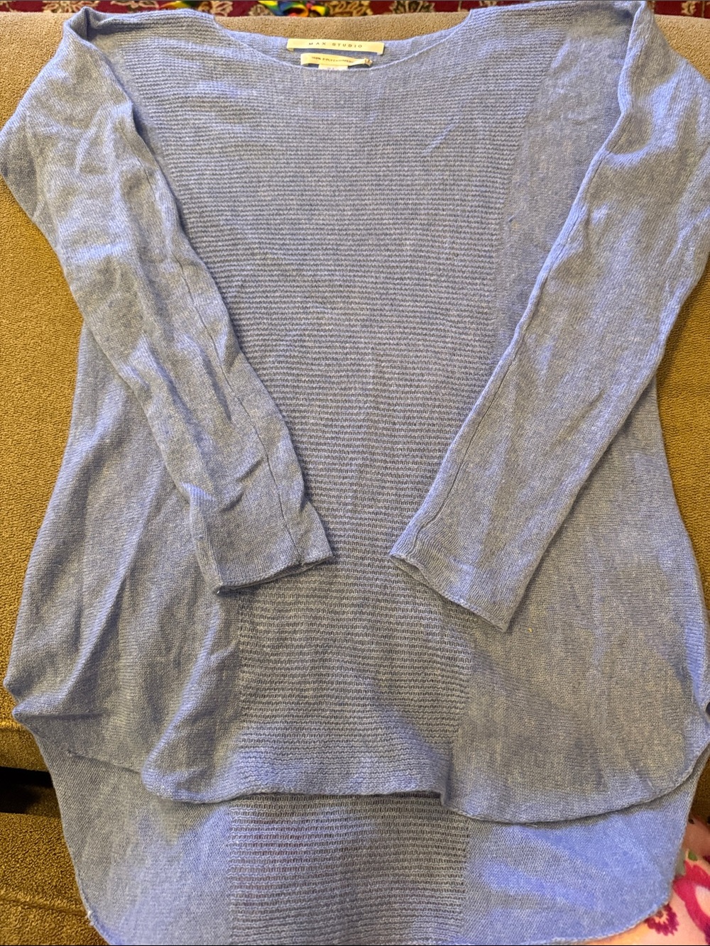 Max Studio 2 Ply Blue Cashmere Sweater Size Small (TD)